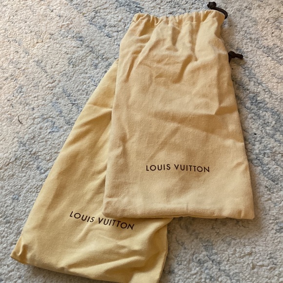 Louis Vuitton Red Suede Peep Toe Heels with Gold Emblem - Picture 8 of 8